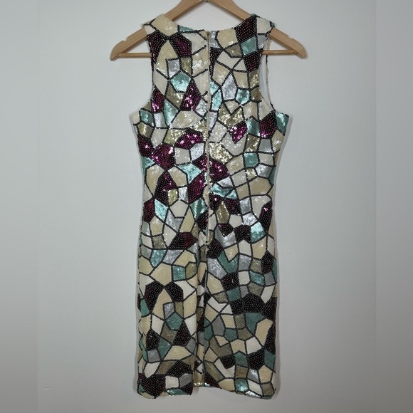Delilah Sequin Mosaic Cocktail Dress Size XS - Picture 6 of 6